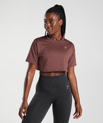 Gymshark Adapt Animal Seamless Beskurna Toppar Dam Rosa Bruna | SE 2569PJJ